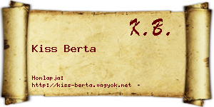 Kiss Berta névjegykártya
