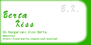 berta kiss business card
